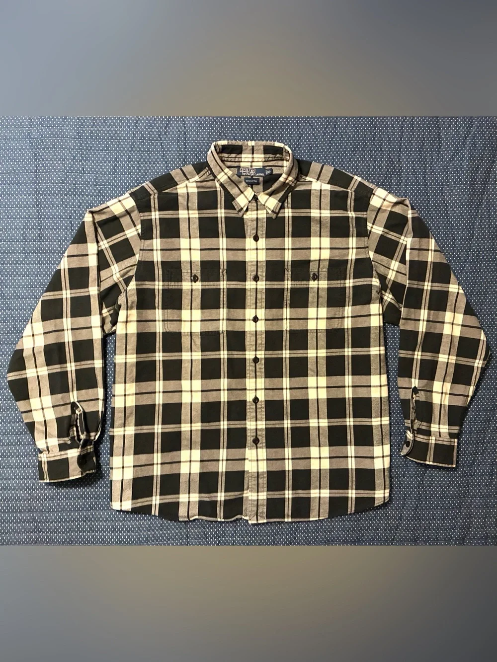 VTG. 90’S POLO RALPH LAUREN COTTON FLANNEL- SIZE X-LARGE